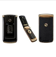 

For Motorola v8 GSM Mobile Phone Luxury Gold Unlocked phone Sim for motorola razr V8 flip mobile 512MB free shipping