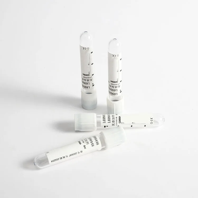 Disposable 5ml Blood Collection Vacutainer Tubes No Additive Blood