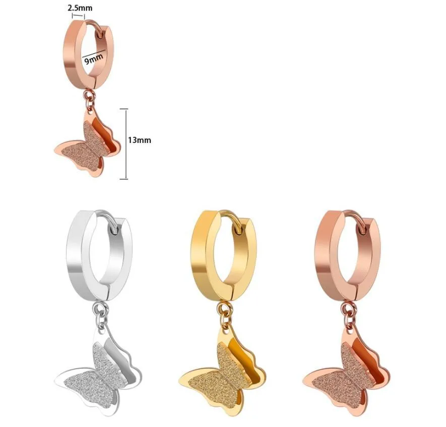 

Stylish Stainless Steel butterfly Earring Girl Earring Children Earring, As the pictures