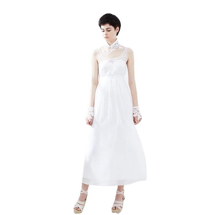 

2019 new fashionable summer sweet white strap women sexy long party dress