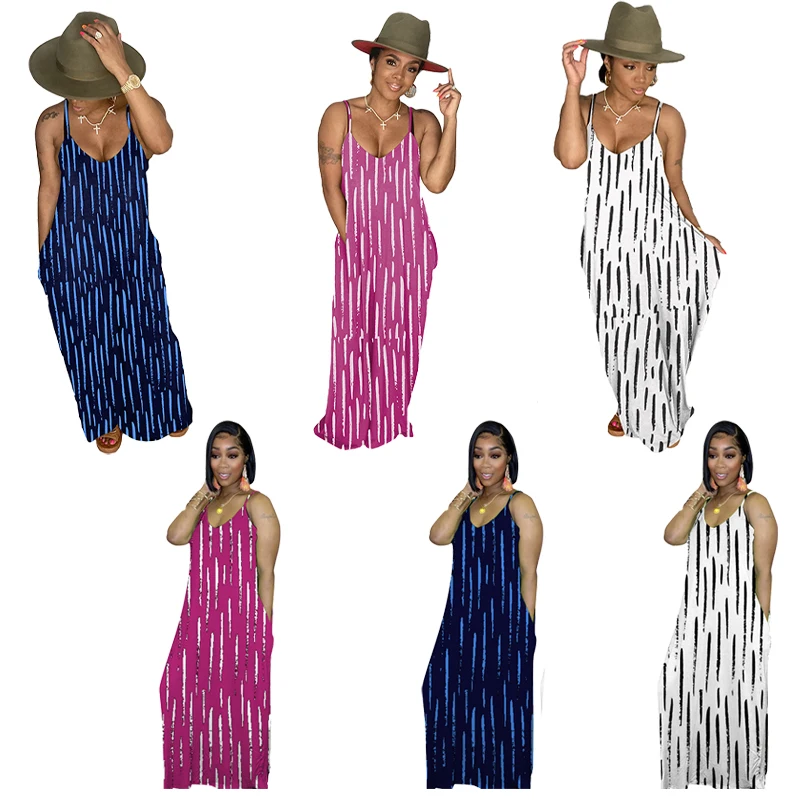 

New Product Printing Summer Fashion Leisure Sling Type Dress Woman