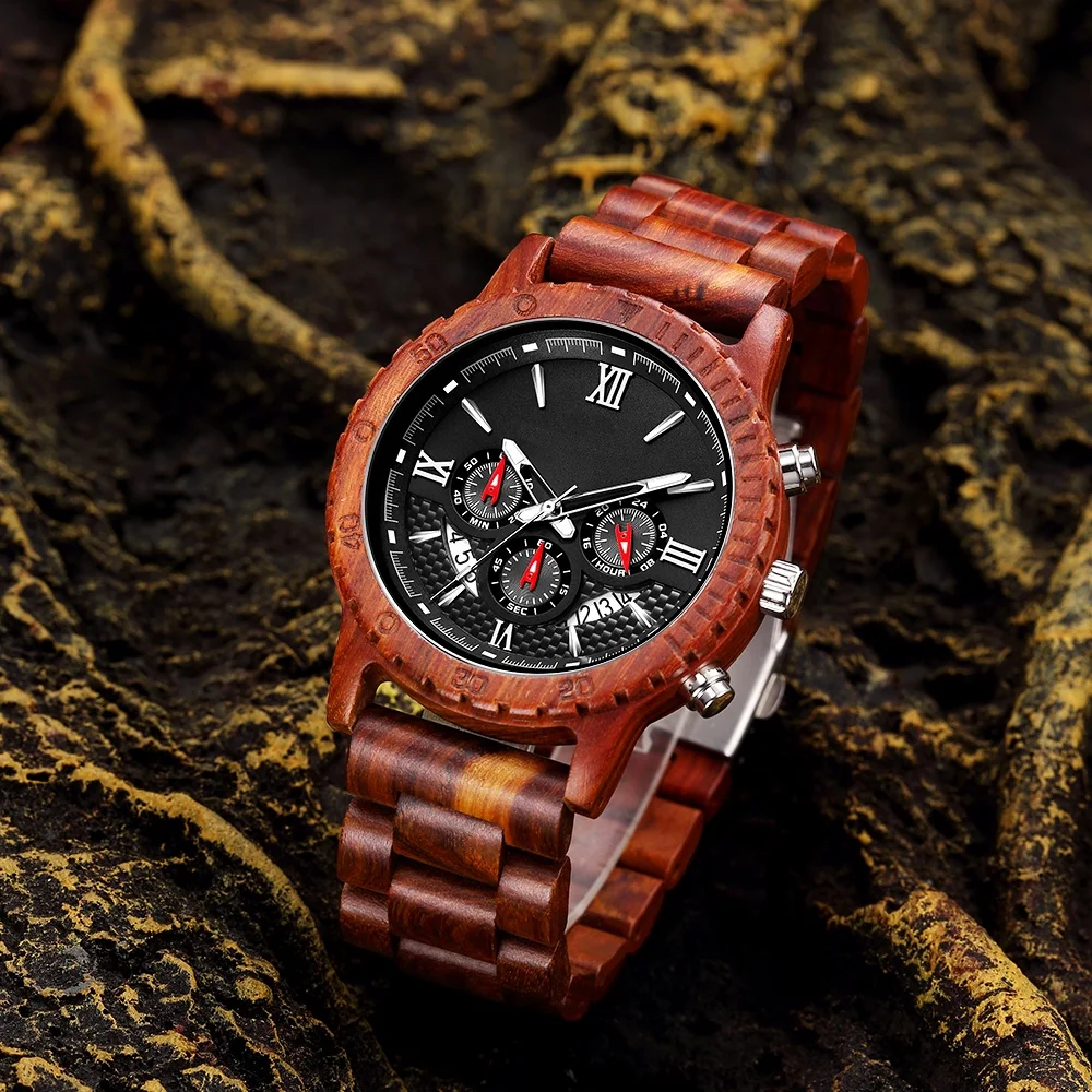 

SIKAI Wholesale Handcrafted Wood Original Watches Custom Logo Digital Design Your Own logo Bamboo Wood Watch