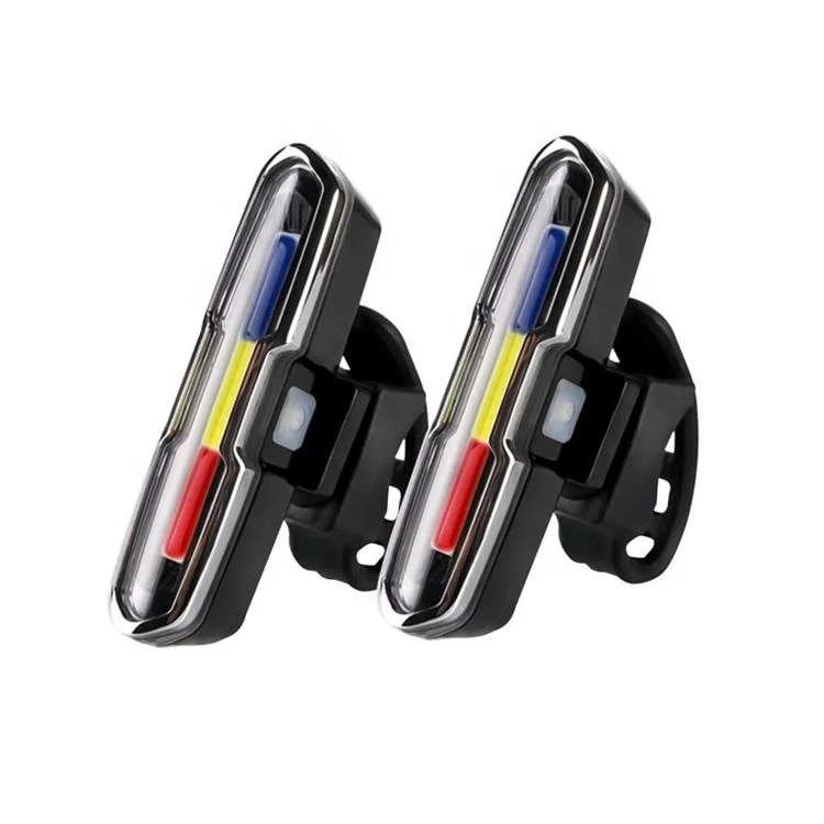 

IP65 waterproof bike accessories color lights back bicycle light rechargeable led bike tail light, Black