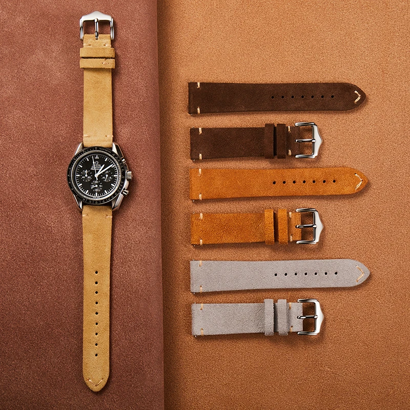 Cowhide watch band 18mm 20mm 22mm with Needle-tip watch buckle leather watch strap Genuine Leather band for fits band