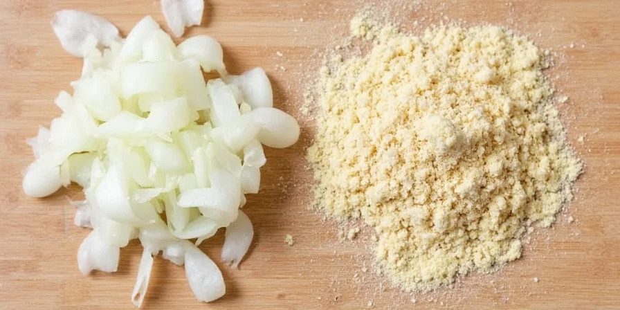 Chili being seasoned with onion powder