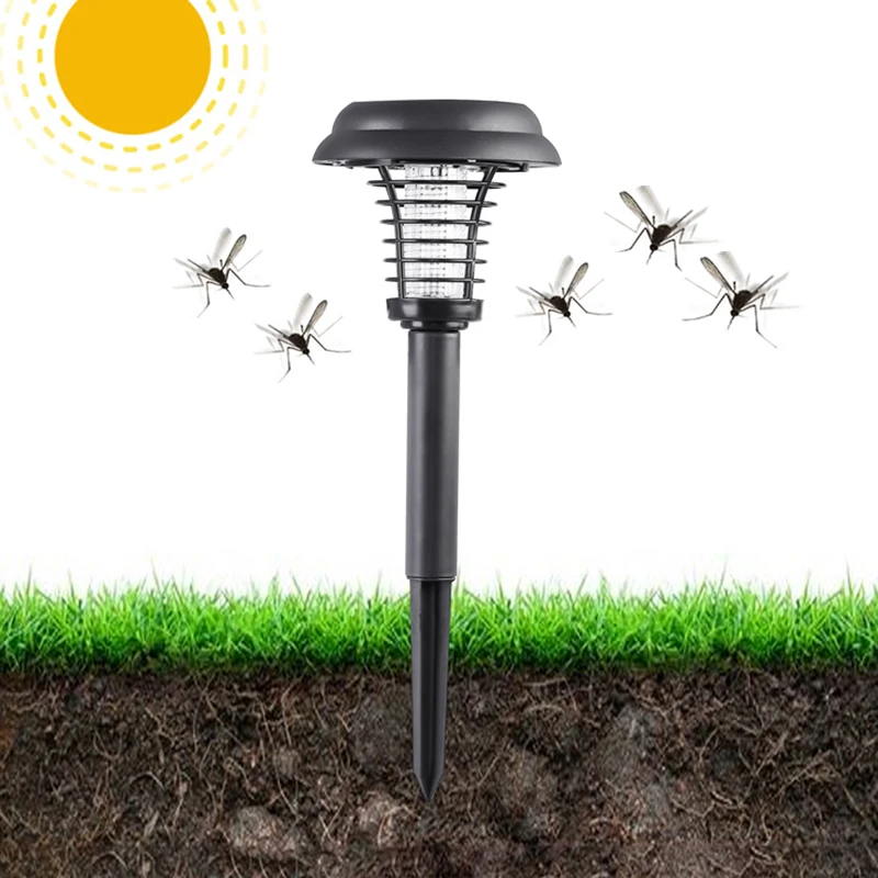 

Waterproof Solar Mosquito Killer Lamp Outdoor for Garden Park insert light Mosquitoes tool, Black
