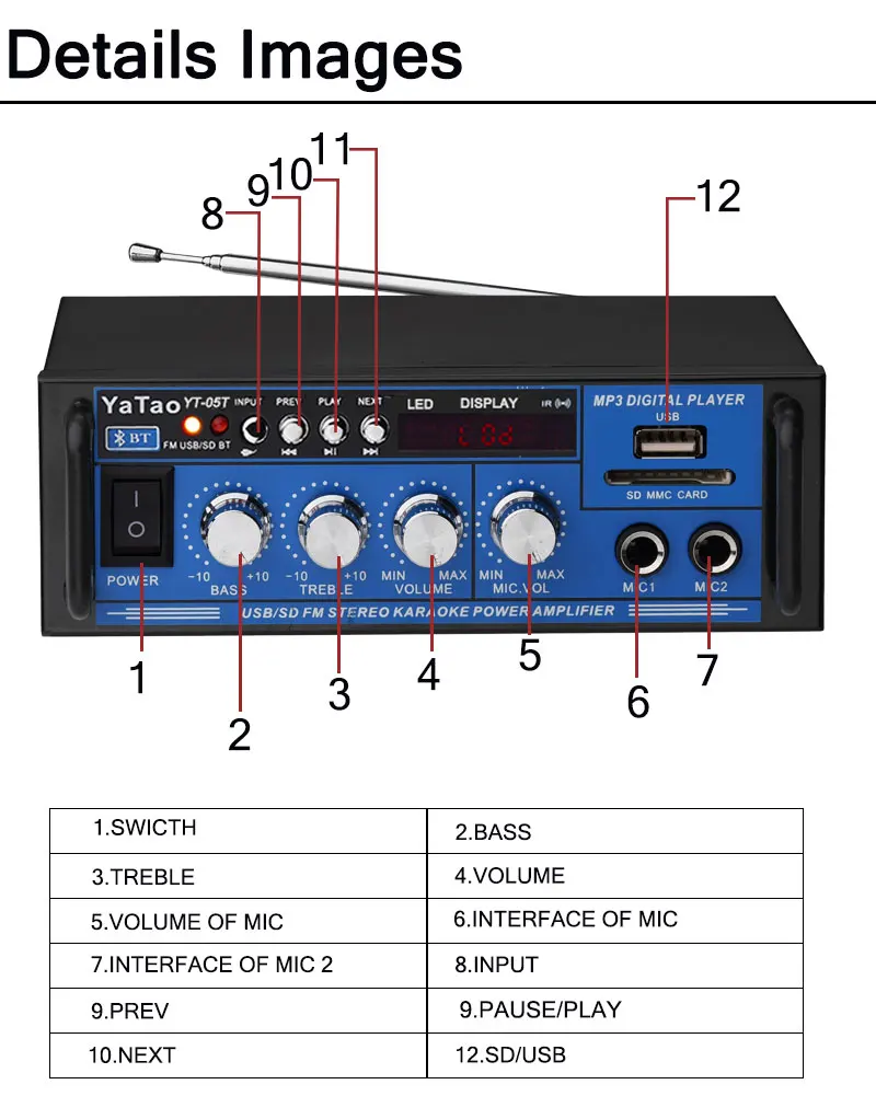 Yt05t Hifi Mini Bluetooth Amplifier For Mp3 Player Buy Amplifier