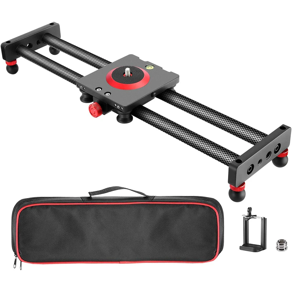 

40CM Adjustable Carbon Fiber DSLR Camera Slider Shooting Stabilizer Rail For Video Photography Dolly Track Slider