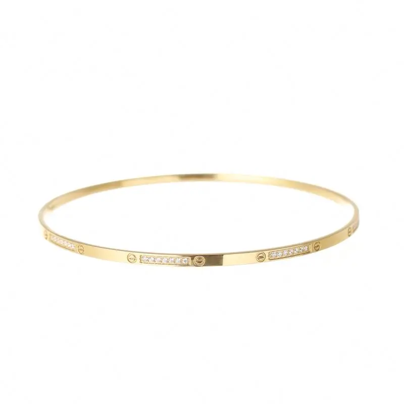 

Wholesale Stock Classic Design Stainless Steel 14K Gold Covering Plated Bangles