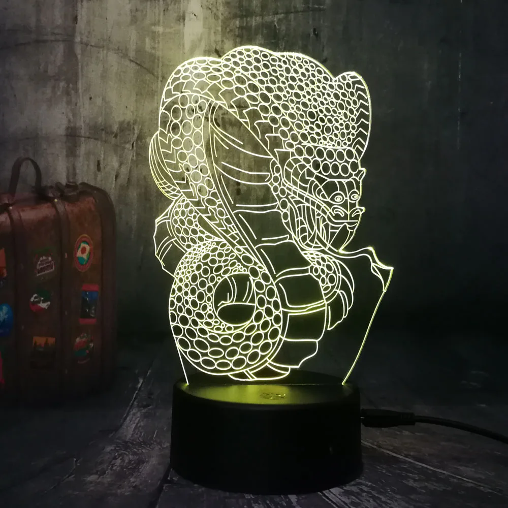 3D LED Night Light Snake Desk Lamp LED Illusion Lamp 7 Color Chang Room Decor 