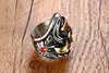 Red Diamond Two Skulls Stainless Steel Men's Jewelry Chunky Thomas Aristotle domineering Punk Bikers Skull Ring