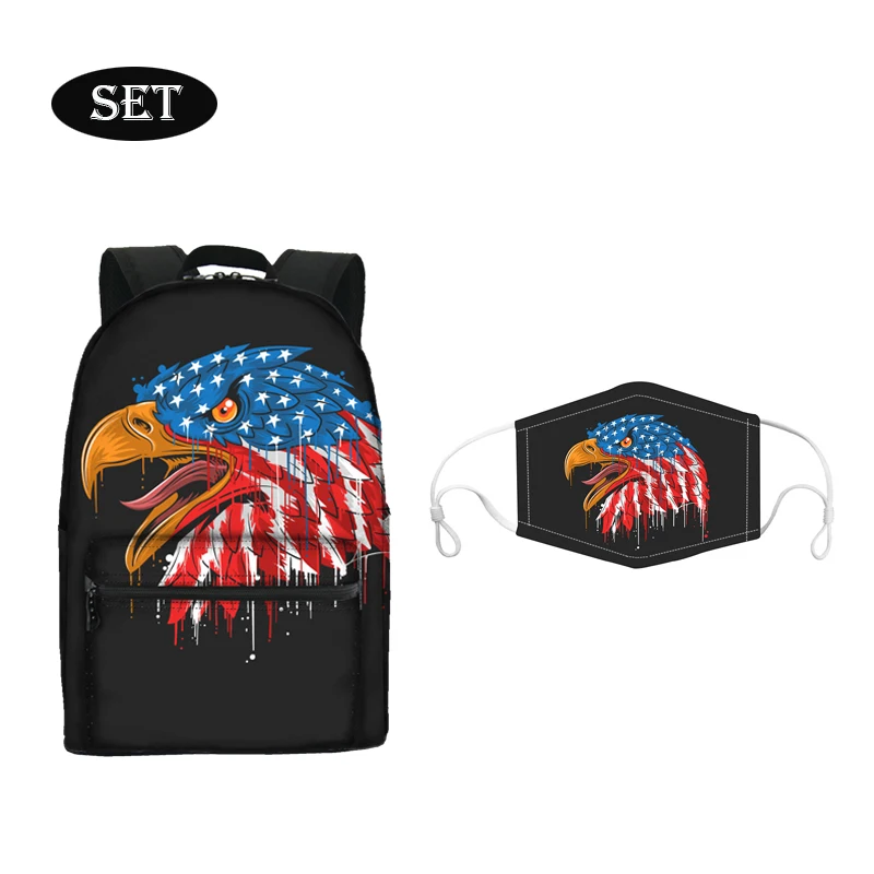 

New product ideas 2020 flag printed backpack kid custom design backpack lightweight +waterproof reusable face cover anti dust, Customized