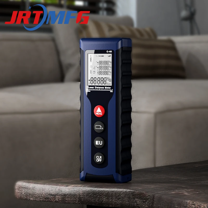 

JRT 40m Laser Measure Distance Meter Interferometer Range Finder OEM ODM LCD Laser Distance Meter Analog With Rubber Protection