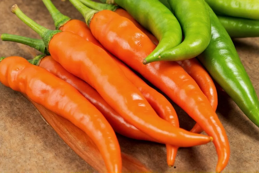 Side by side view of jalapeño, serrano, and habanero peppers