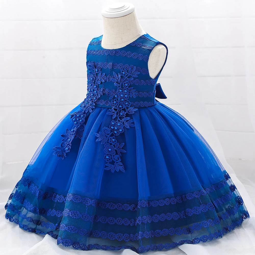 

MQATZ Girls Frock Designs Short Sleeve Kids Ball Gowns Lace Applique Children Clothes Little Girl Birthday Party Dress L1923xz