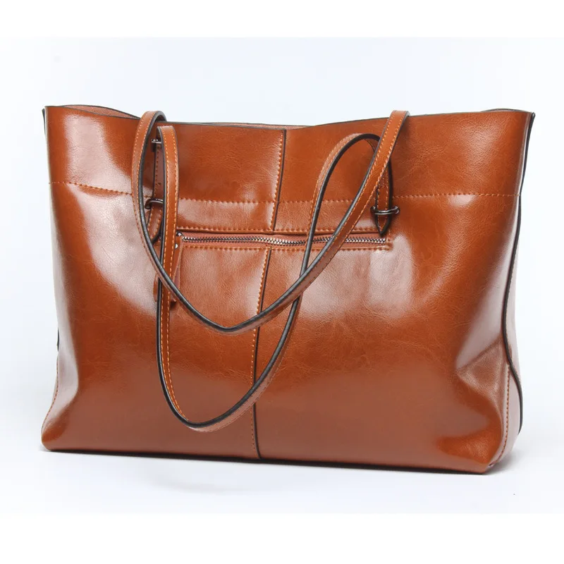 

Fashion leather ladies one-shoulder handbag high-capacity first layer leather handbags