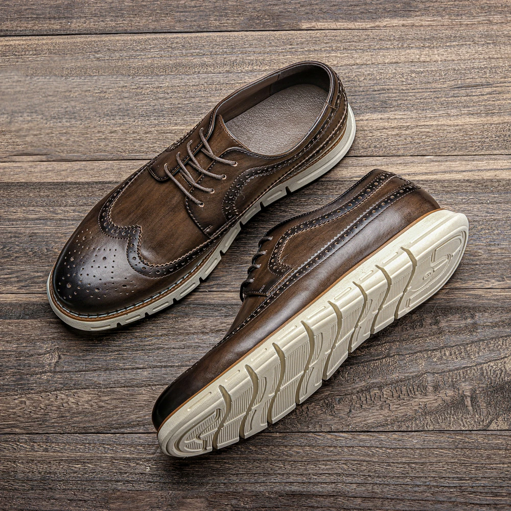 

2021 Men Casual Sneakers Comfortable Men Brogue Shoes Fashion Loafer Shoes #AL527