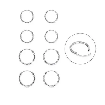 

Dainty 4 Pairs of Silver Hoop Earrings Cartilage Earring Small Hoop Tragus Earrings
