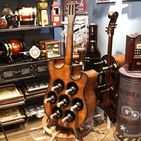 

factory 95 cm fiddle guitar multifunctional wine cabinet can hold 7 bottles 2 wine glasses creative wine rack