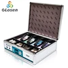 China Factory High Quality Metal Aluminum Portable Custom Cash Box with money Tray and Secure lock Cash Drawer Box