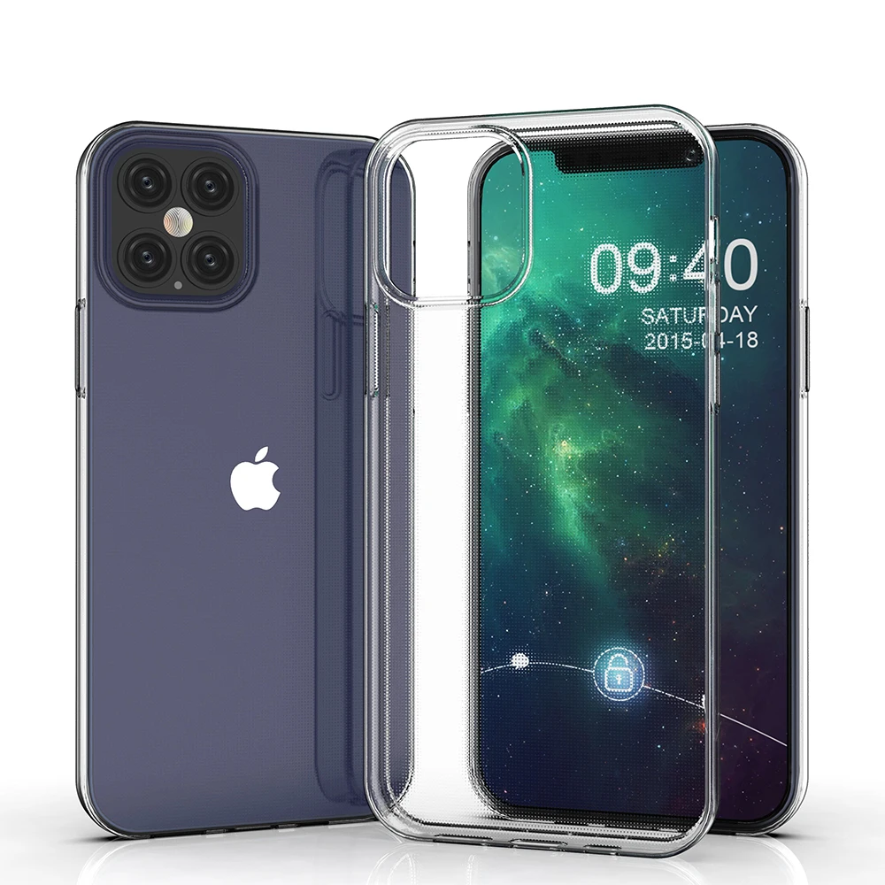 

Custom Slim TPU Rubber transparent crystal Clear Phone Case for iPhone 11 12 mini pro max XS Max Xr