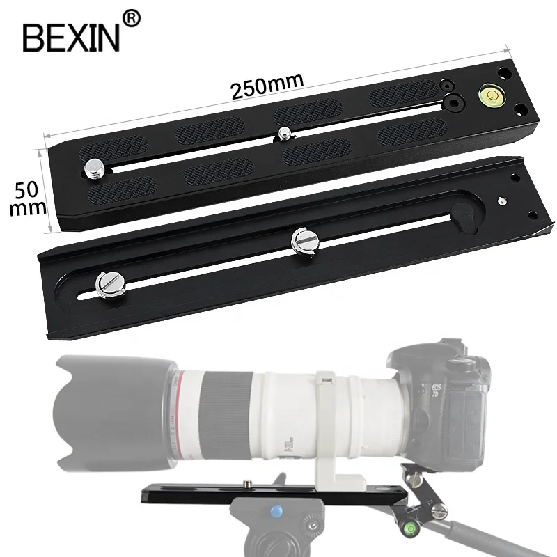 

Bexin 250mm quick release plate telephoto support long lens slide rail bracket tripod camera plate compatible with Manfrotto
