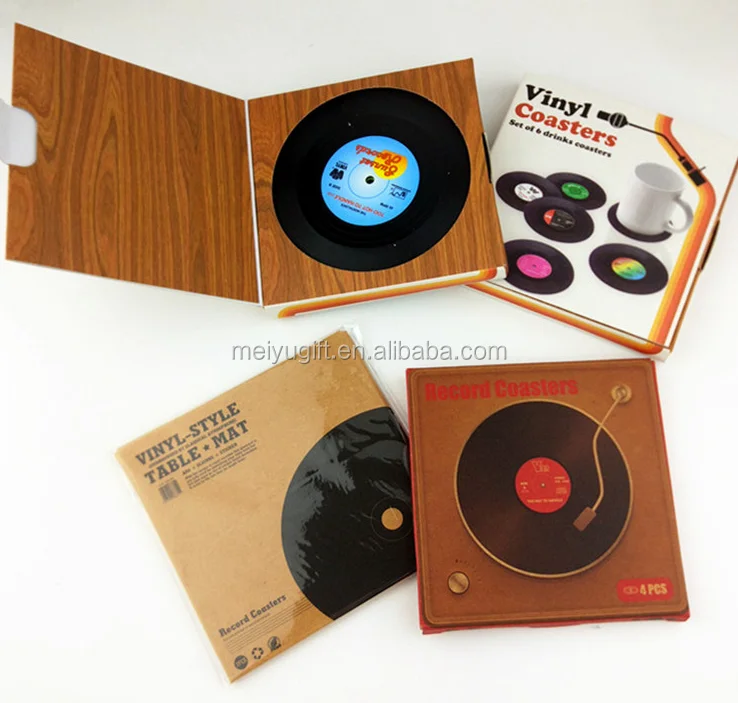 

ABS plastic vinyl record coaster mat Factory in existing stock, Black