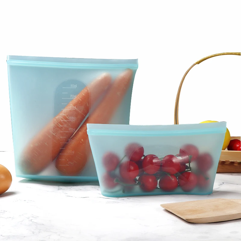 

Best Seller Custom Silicone Food Bags Leak Proof Freezer Storage In Food Packing Bag