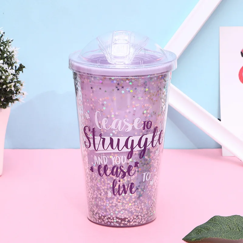 

Zogifts Wholesale coffee glitter plastic tumbler with straw, Color