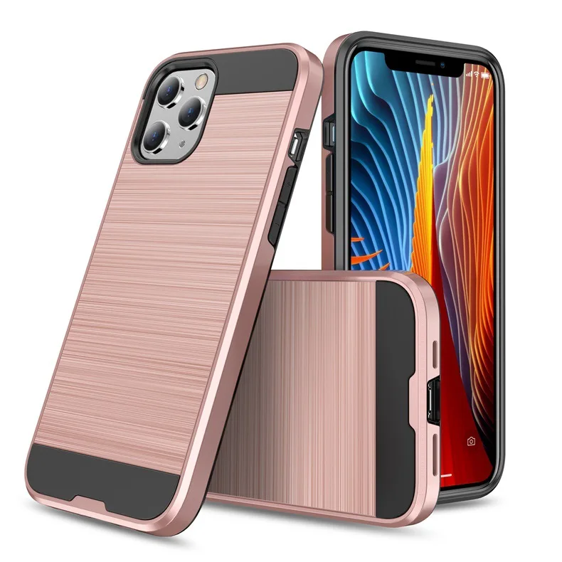 

Brushed texture shockproof card slot phone case for iphone 12 protective shell, Multi