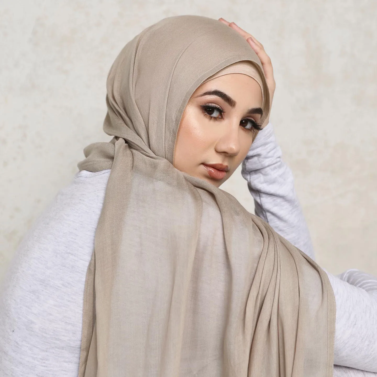 

Lightweight Breathable Modal Shawl Women Double Stitching Modal Hijab Women Scarf Muslim Cotton Modal Hijab