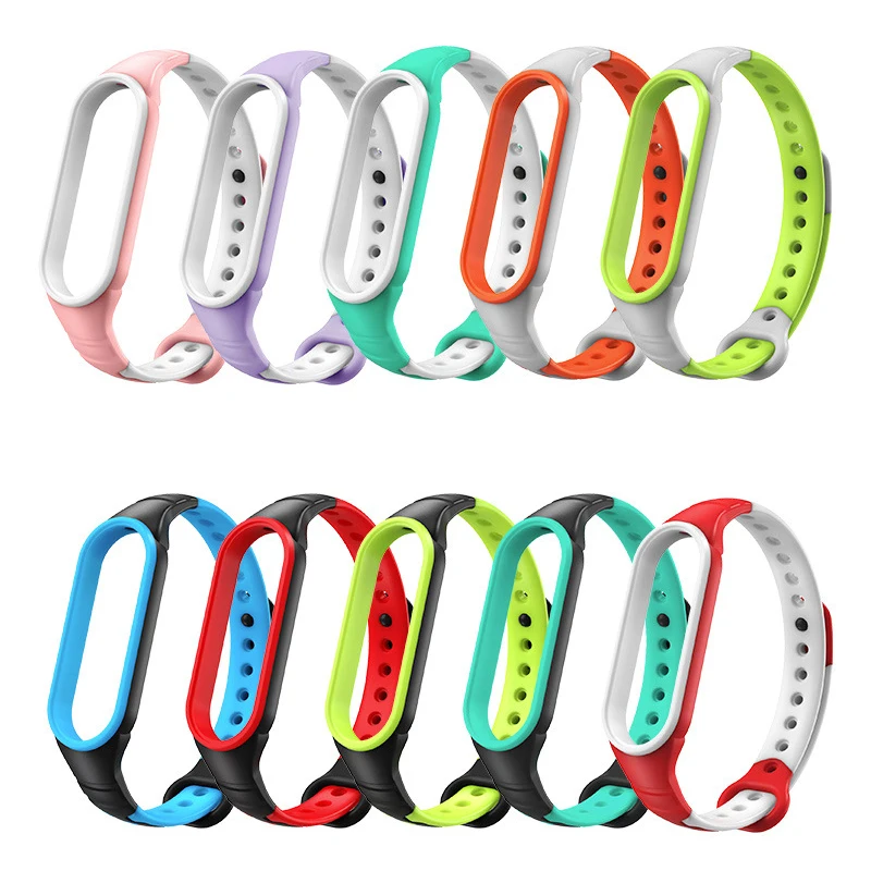 

BOORUI 2021 new design sport breathable wristband correa mi band 5 strap TPU silicone fashion straps for xiaomi 3 4 5 6 NFC, 10 colors to choose from