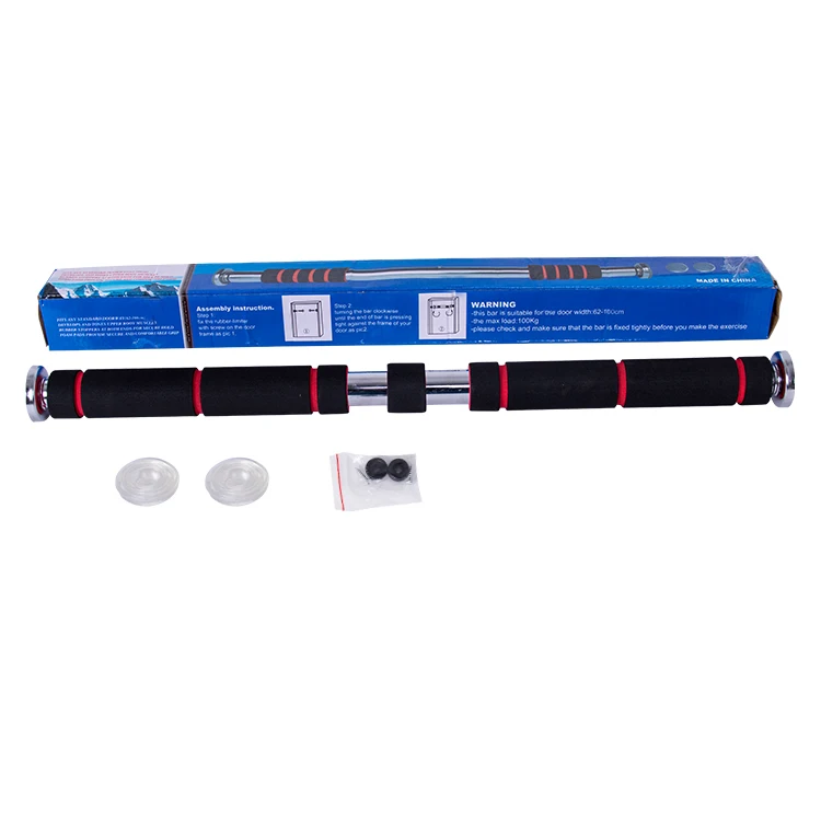 

Door Pull-up Bar Wall Mount Chin Portable Pull Up Bar, Black + red