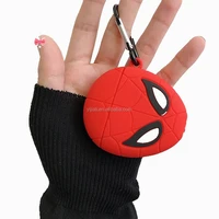 

Funny Cartoon Unique Design Spider-Man Character 3D Soft Silicone Shockproof Cover with Carabiner Holder For AirPods Case