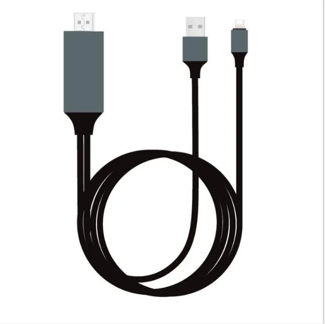 

Wholesale Lighting to HDMI Adapter USB Cable HDMI 1080P Audio Adapter For Iphone Type c Micro, Black/red/grey