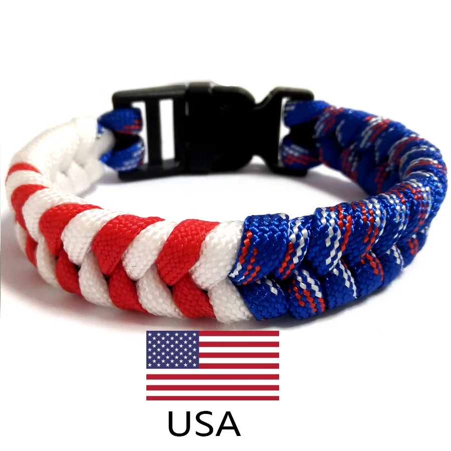 

Outdoor Camps Custom Cheap Woven Handmade Bracelets with Private Logo, Multi-colors bracelet