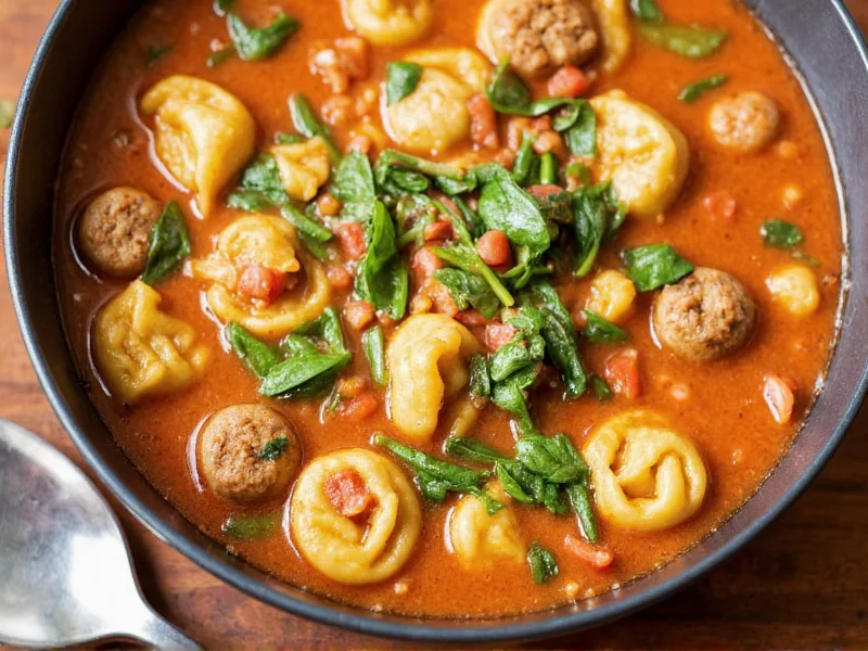 Easy Sausage Tortellini Soup with Spinach Recipe