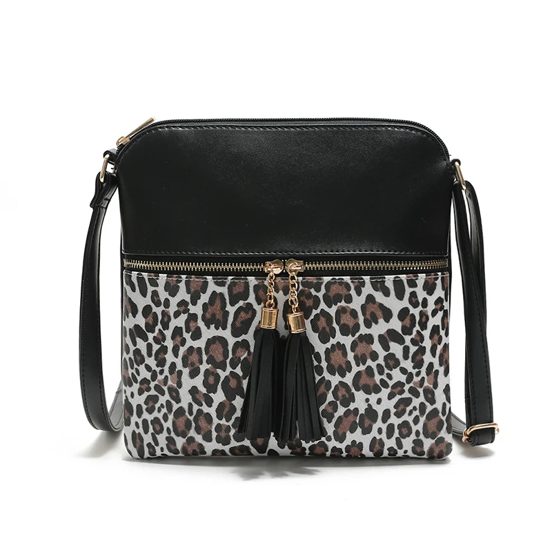 

Hot Selling Pu Material Fashion Leopard Print Handbag Ladies Messenger Shoulder Bag