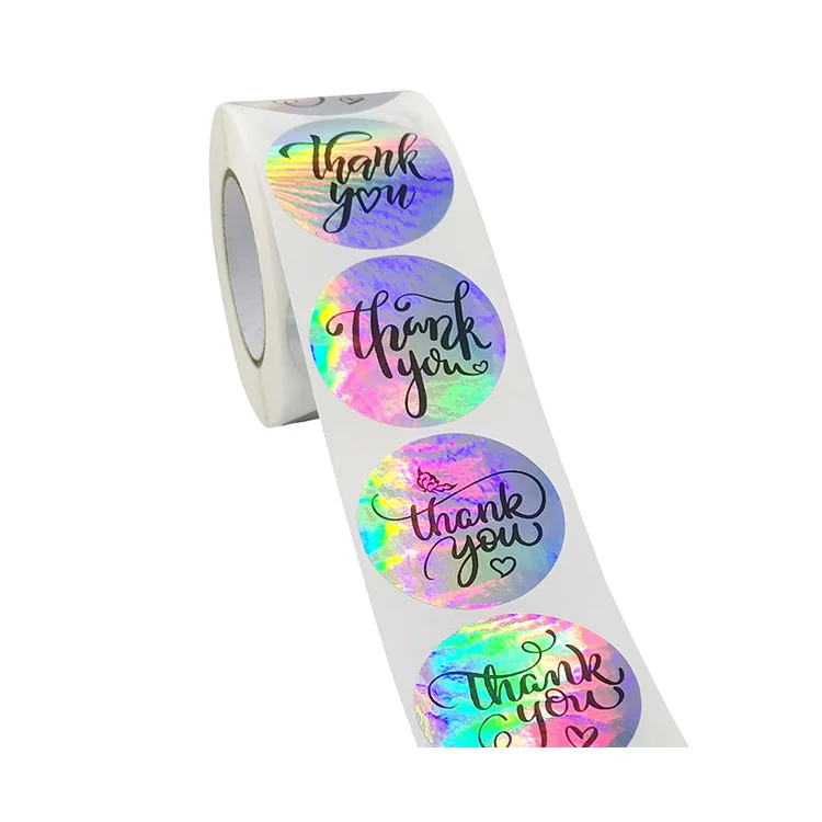 

Packaging Label holographic thank you package label sticker for small business