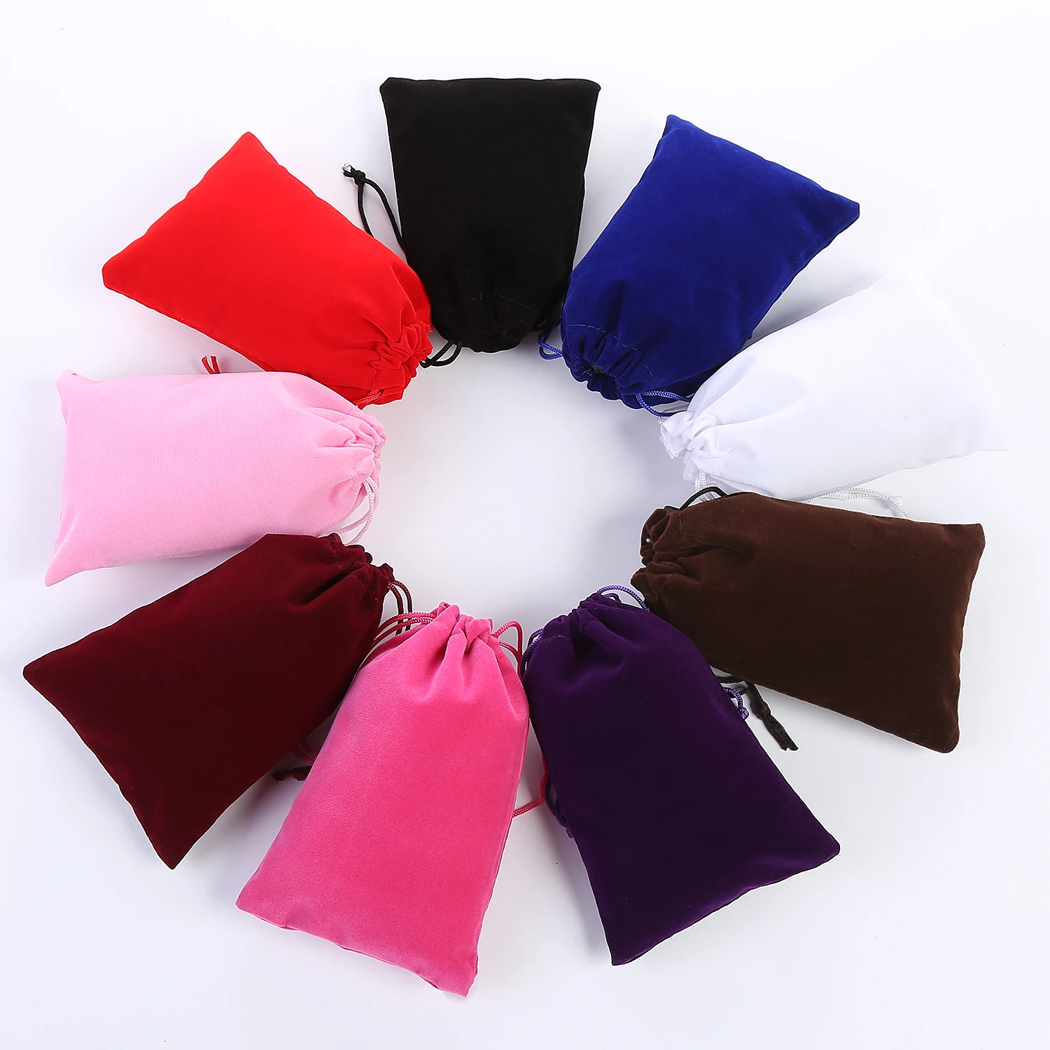 

Jewelry Velvet Bags pouches With Logo Custom Cosmetic Bags Velvet Pouches Drawstring 8*10Cm Mini Cushioned Jewelry Bag, 9 color can be selected