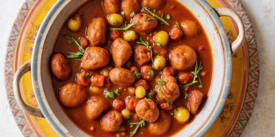 Chef stirring a bubbling pot of stew