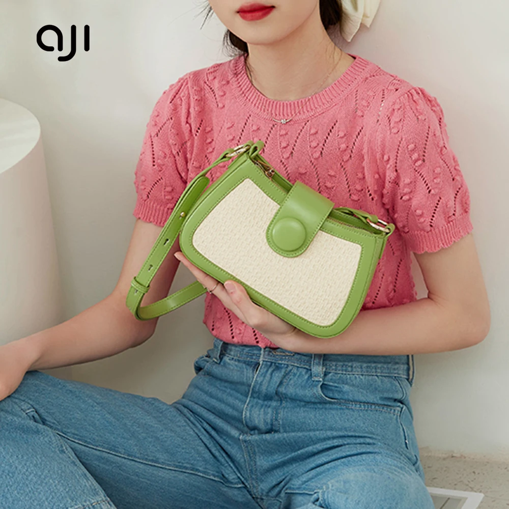 

Aji New Arrival Women Crossbody Bag Outdoor Dating PU Leather hand bags Causal Shoulder Tote Handbag for Ladies, White/ green/yellow/ customize