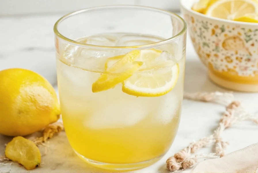 Various glass containers showing different ginger lemon drink variations