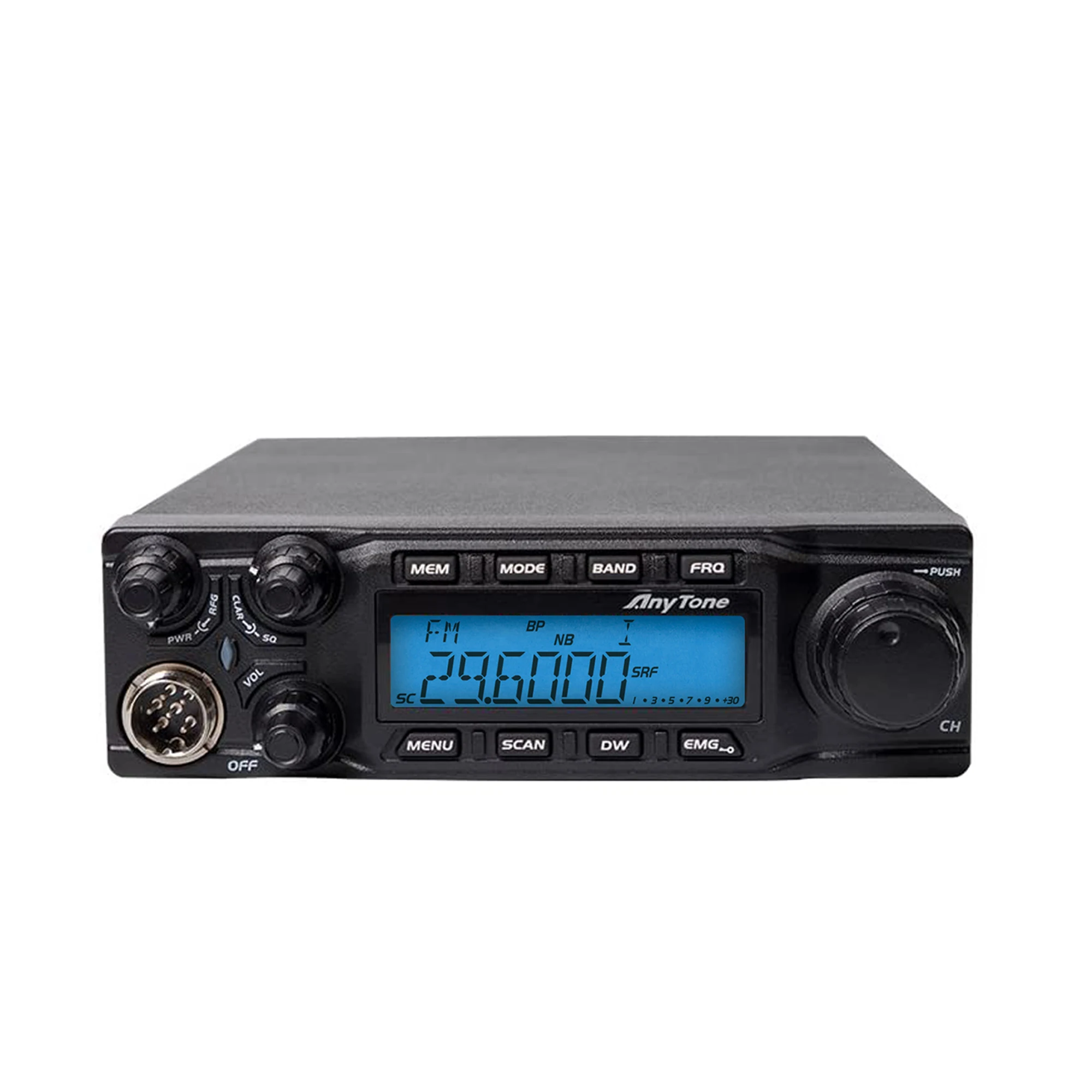 

AnyTone AT-6666 High Power 60W/45W/15W Mobile Transceiver 10 Meter Radio 28.000-29.700MHz SSB/AM/FM 40CH Programmable