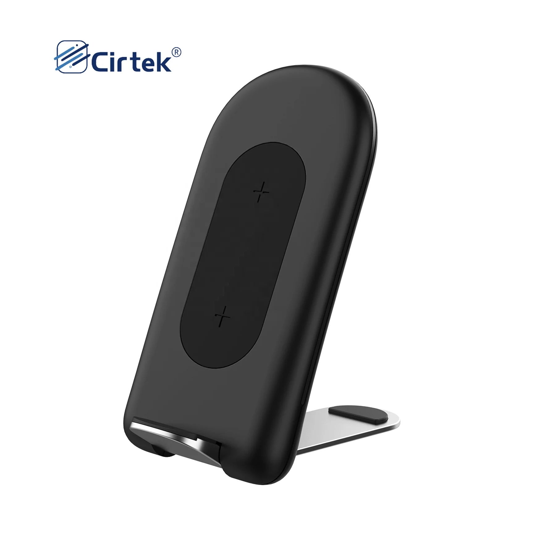 

Cirtek free shipping foldable qi 15w phone charger two coils fast charging wireless charger qi wireless rapid charge, Black