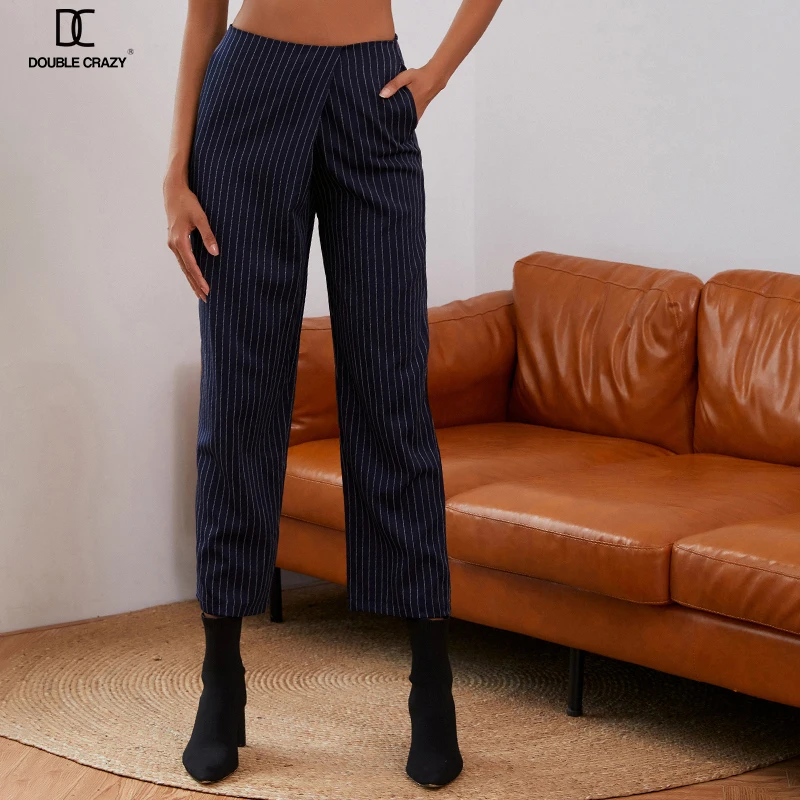 

Weixin Dropshipping Stock Women Office Vertical Lines Pants