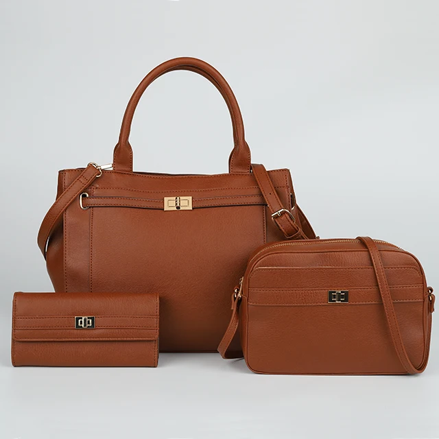

HEC 2022 new arrival classic lady fashion purses and handbags sets with 3 pieces for woman