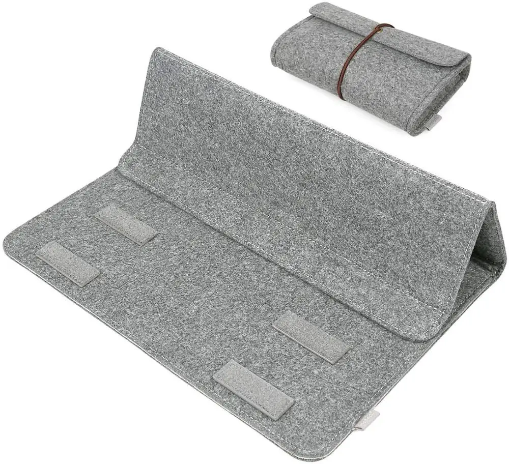 

13 Inch 13.3 Inch Stand Function Felt Laptop Sleeve with Small Pouch for Accessories, Same as pic. or customized