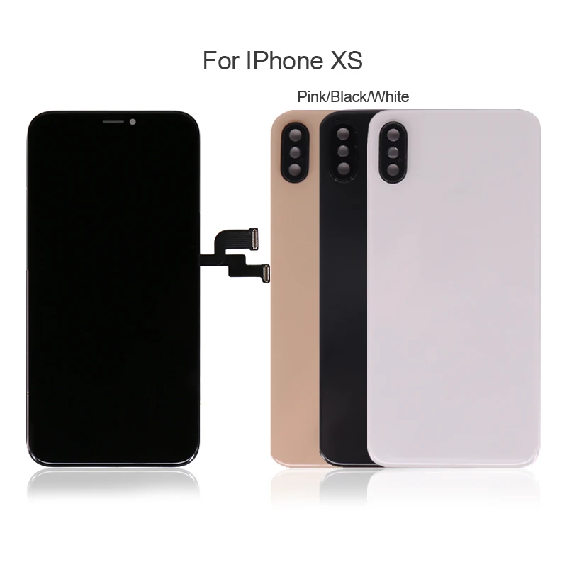 

High Quality Replacement Back Battery Cover Case With Camera Lens Back Glass For iPhone XS, Black white pink