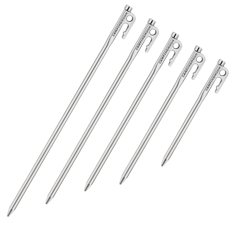 

High Strength 40cm Stainless Steel Camping Outdoor Metal Tent Pole Pegs Beach Peg Snow Peg, White